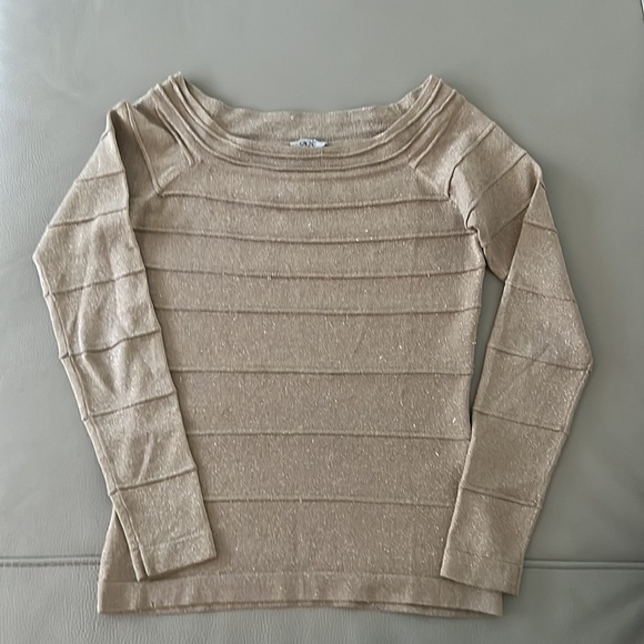 Cache Metallic Gold Sparkle Top size XS - Picture 1 of 7